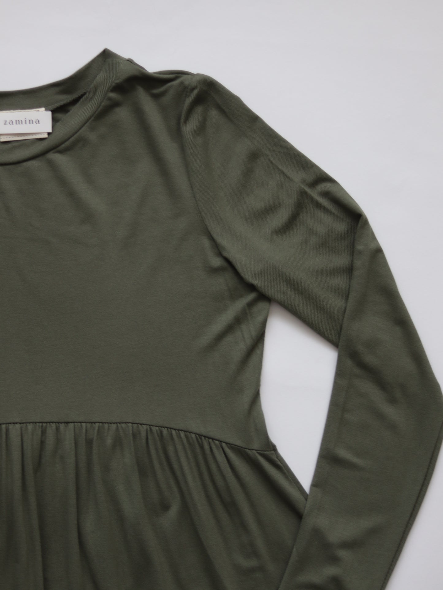 Jersey peplum tunic - Olive