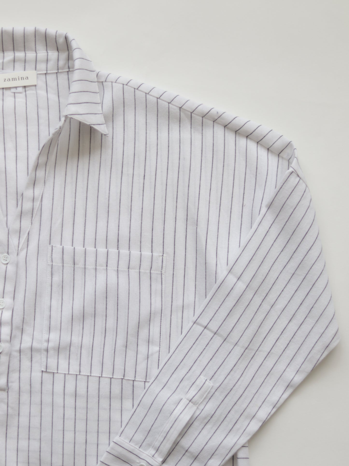 Cotton stripe shirt - White