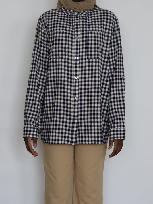 Cotton tunic shirt - Gingham