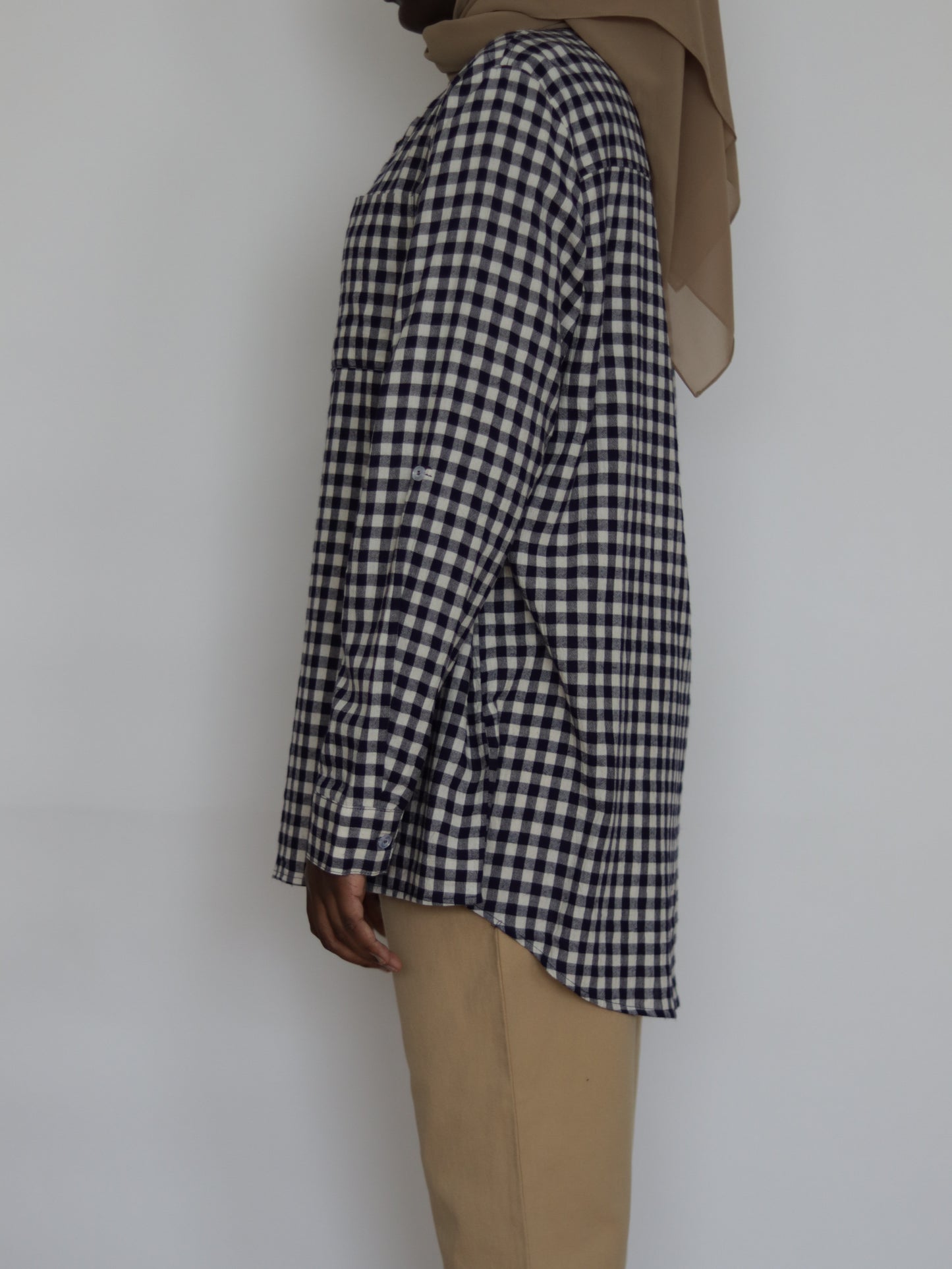 Cotton tunic shirt - Gingham