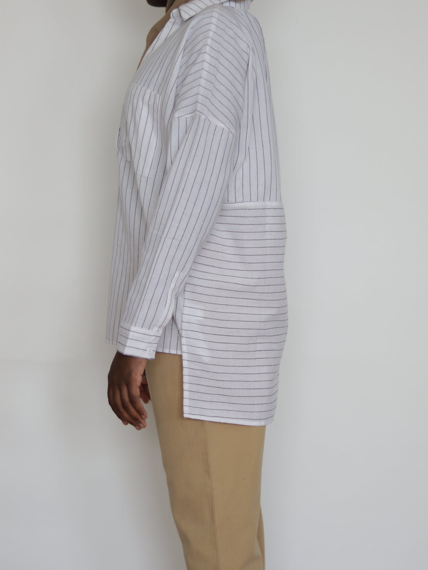 Cotton stripe shirt - White