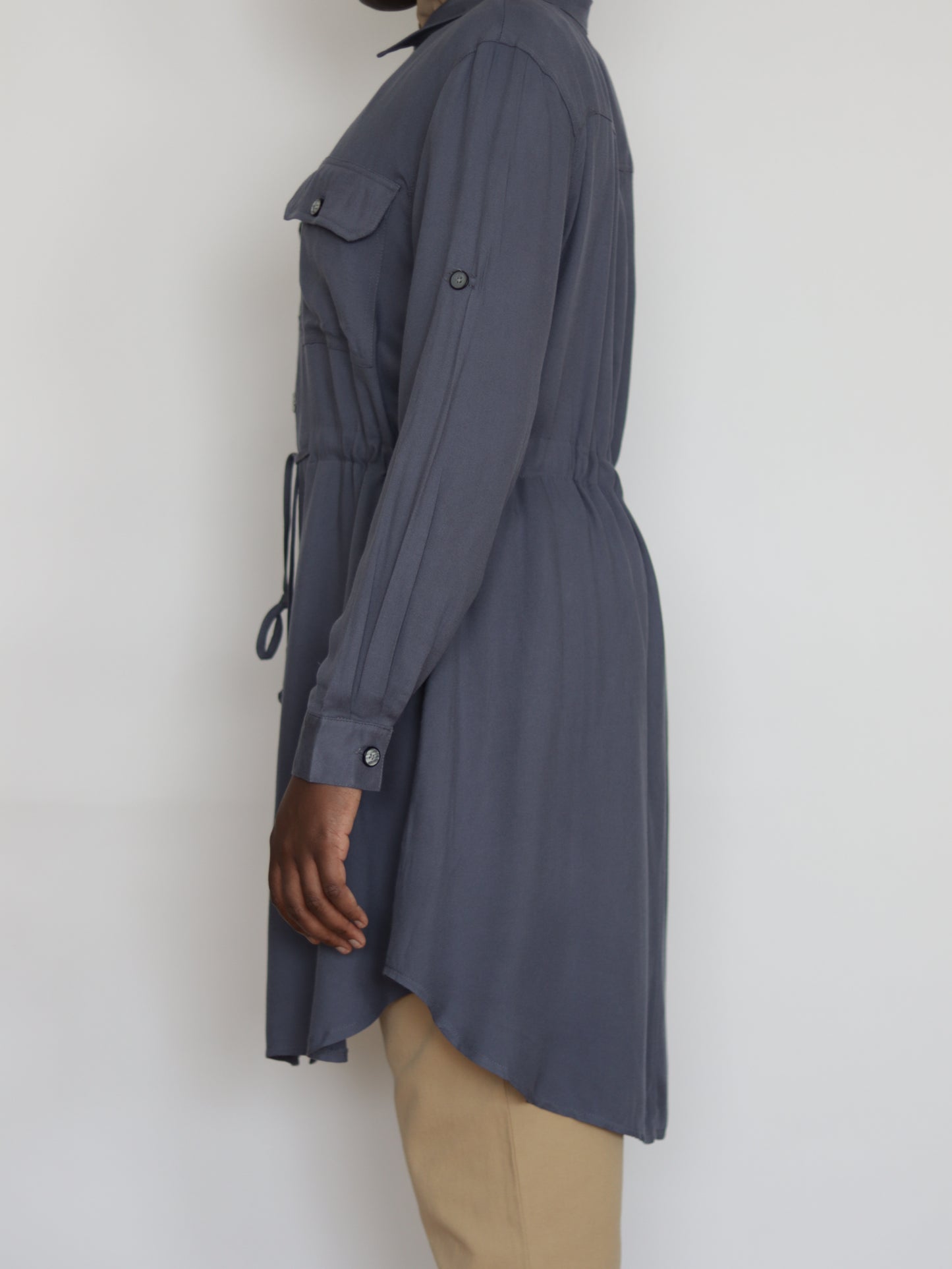 Belted shirt dress - Blue